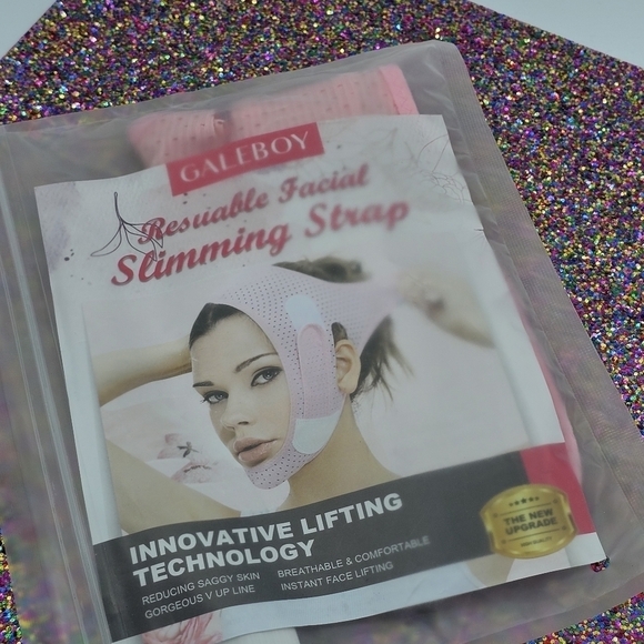 Pink Double Chin Reducing Reusable Face Slimming Strap - Picture 7 of 8